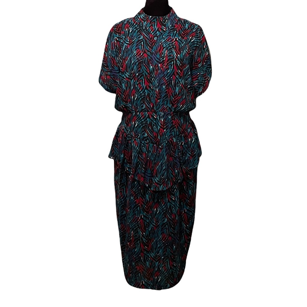 80s Vintage Abstract Secretary Dress